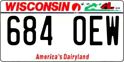 WI license plate 684OEW