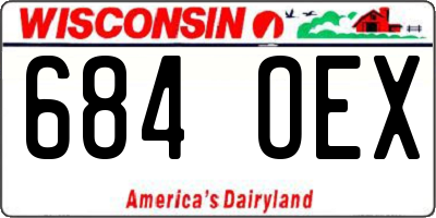 WI license plate 684OEX