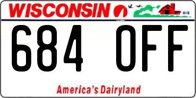 WI license plate 684OFF