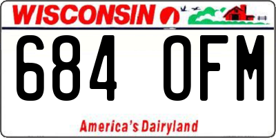 WI license plate 684OFM