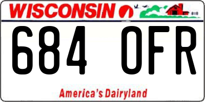 WI license plate 684OFR