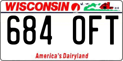 WI license plate 684OFT