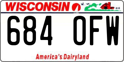 WI license plate 684OFW