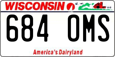 WI license plate 684OMS