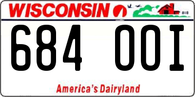 WI license plate 684OOI