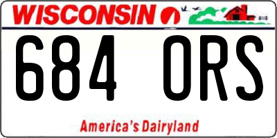 WI license plate 684ORS