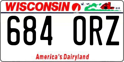 WI license plate 684ORZ