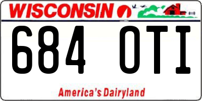 WI license plate 684OTI