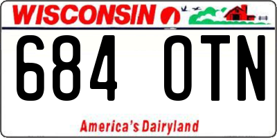 WI license plate 684OTN