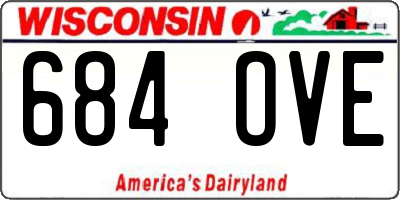 WI license plate 684OVE