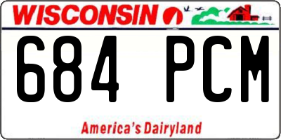 WI license plate 684PCM