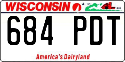 WI license plate 684PDT