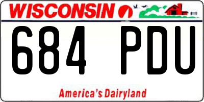 WI license plate 684PDU