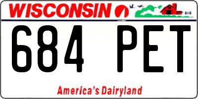 WI license plate 684PET