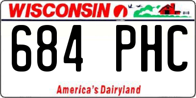 WI license plate 684PHC