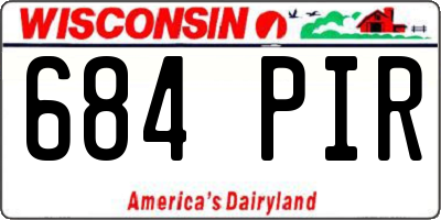 WI license plate 684PIR
