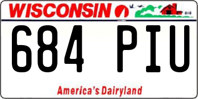 WI license plate 684PIU