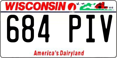 WI license plate 684PIV