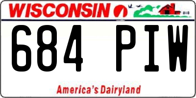 WI license plate 684PIW