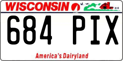 WI license plate 684PIX