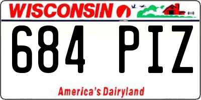 WI license plate 684PIZ