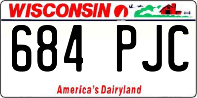 WI license plate 684PJC
