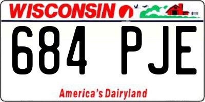 WI license plate 684PJE