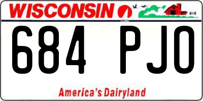WI license plate 684PJO