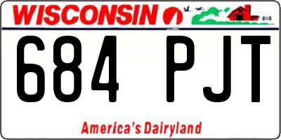 WI license plate 684PJT