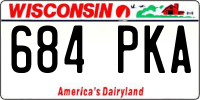 WI license plate 684PKA