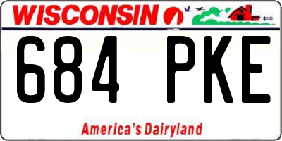WI license plate 684PKE