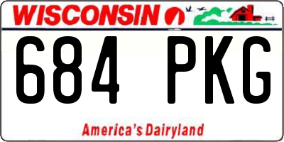 WI license plate 684PKG