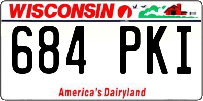 WI license plate 684PKI
