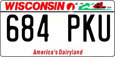 WI license plate 684PKU