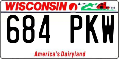 WI license plate 684PKW