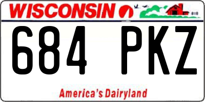 WI license plate 684PKZ