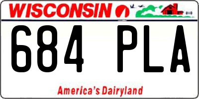 WI license plate 684PLA