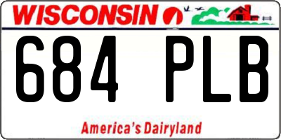 WI license plate 684PLB