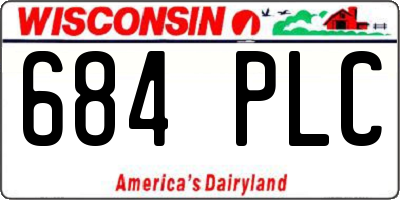 WI license plate 684PLC