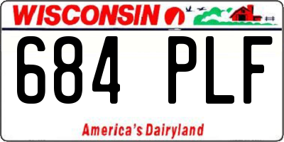 WI license plate 684PLF