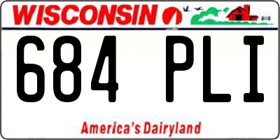 WI license plate 684PLI