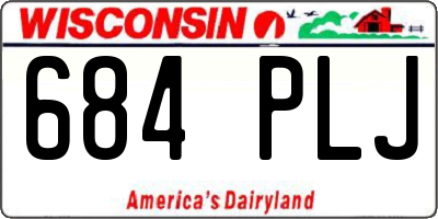 WI license plate 684PLJ
