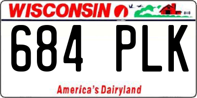 WI license plate 684PLK