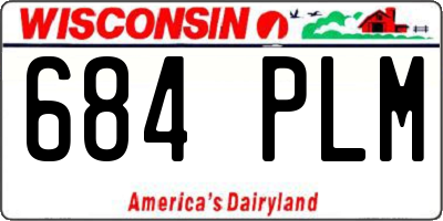 WI license plate 684PLM