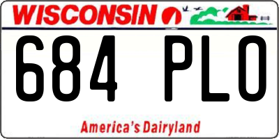 WI license plate 684PLO