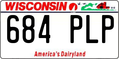 WI license plate 684PLP