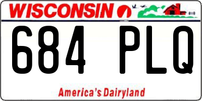 WI license plate 684PLQ