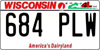 WI license plate 684PLW