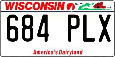 WI license plate 684PLX