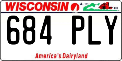 WI license plate 684PLY